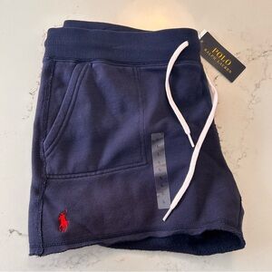 Ralph Lauren Jogger Shorts Sweat shorts Womens Large Navy Red Pony Preppy